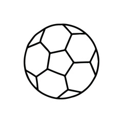 Obraz premium Football vector icon. Hand drawn soccer ball.