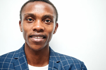 Portrait of a dark-skinned guy, close-up portrait