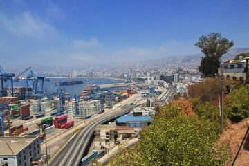 Seaport in Valparaiso, Pacific coast, Chile