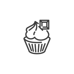 Chocolate cupcake line icon