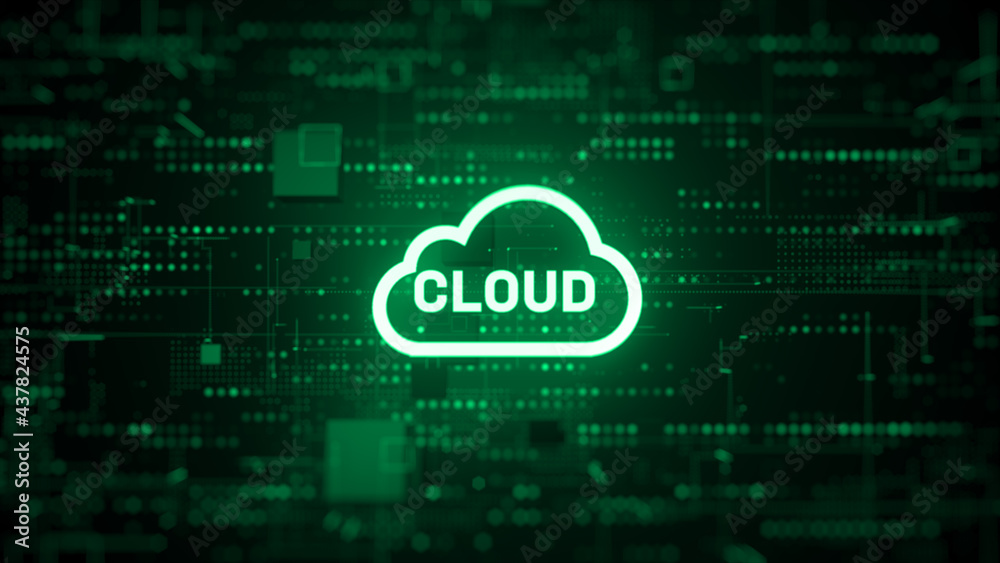 Aufkleber cloud computing technology digital data network, internet of things iot connection, future technolog