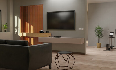 TV Room interior. Living room 3d rendering