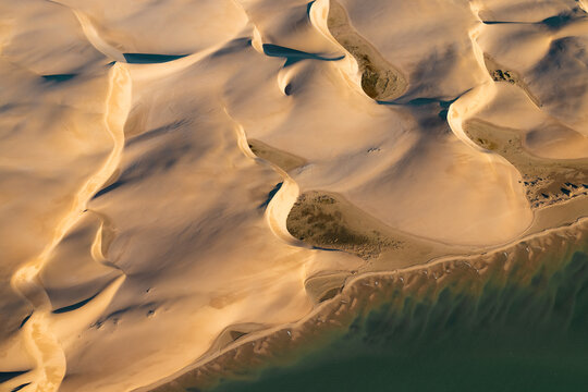 Aerial view of Sand dunes at Useless Loop in Shark Bay, Western Australia