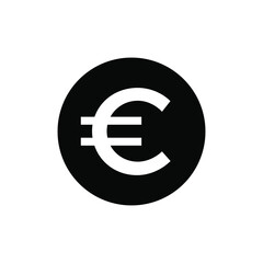 Euro currency icon vector graphic illustration