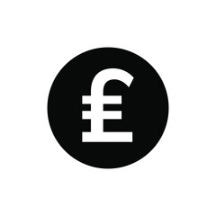 Pound currency icon vector graphic illustration