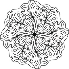Easy mandala like flower or star, basic and simple mandalas Coloring Book for adults, seniors, and beginner. Digital drawing. Floral. Flower. Oriental. Book Page. Vector.	