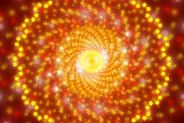 gold stars and light on red background, abstract background