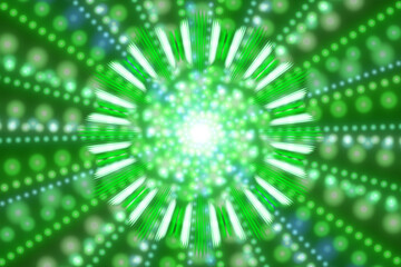 green abstract background, particles and light