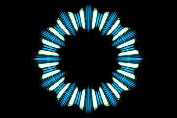 abstract shape on black background, isolated