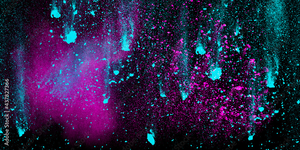 Canvas Prints abstract multicolor paint drips isolated on black background