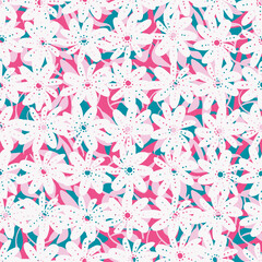 A simple girly flowers seamless vector pattern