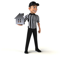 Fun 3D Illustration of an american Referee
