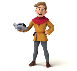 3D Illustration of a medieval historical character
