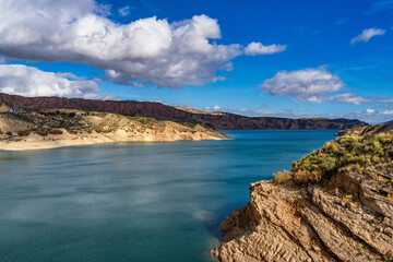 Fototapeta na wymiar Embalse de Negratin reservoir lake in Sierra Nevada National Park in Spain