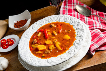 Delicious Hungarian-style goulash soup