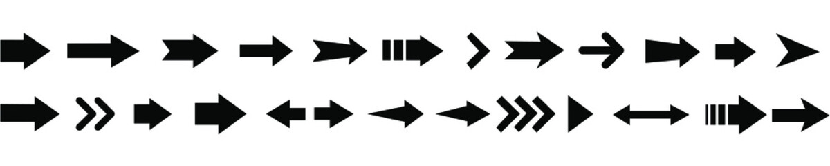 Set arrows flat icons. Vector simple flat icon.