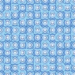 A blue geometrc tiles seamless vector pattern
