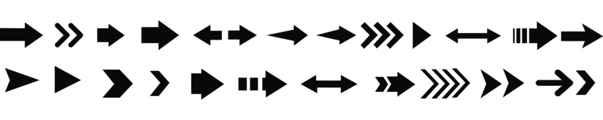 Set arrows flat icons. Vector simple flat icon.