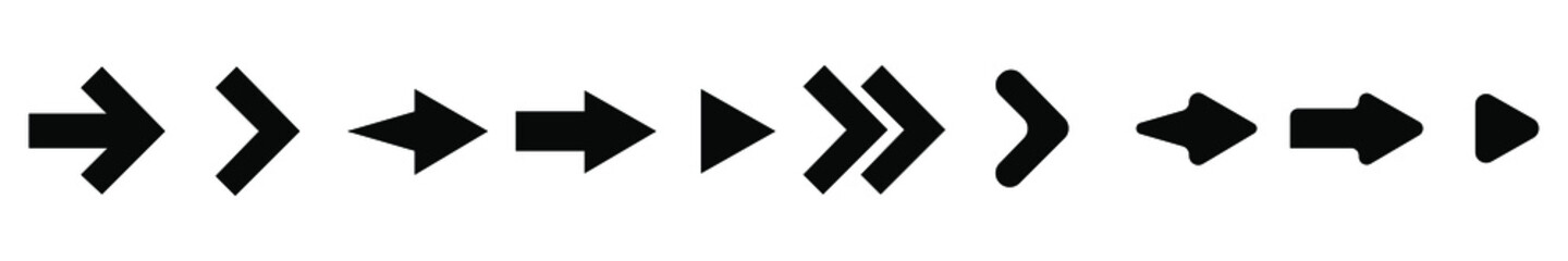 Fototapeta premium Set arrows flat icons. Vector simple flat icon.