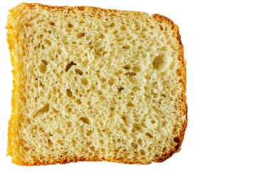 A slice of bread isolated on a white background