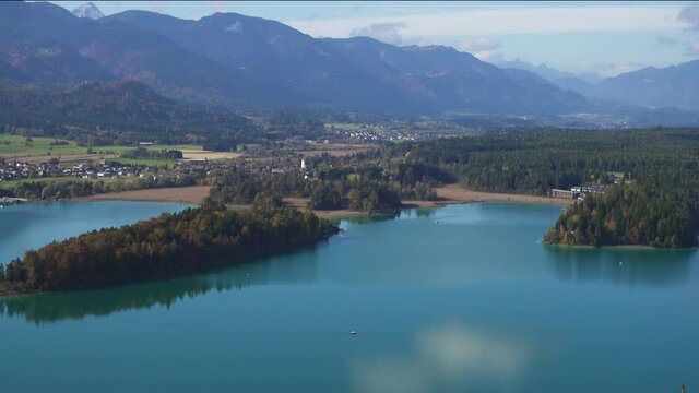 autumn view of austrian lake Faakersee