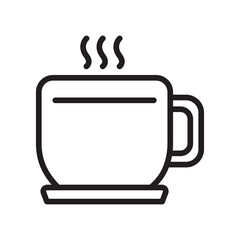 Coffee icon Design Template. Illustration vector graphic. simple black outline style icon isolated on white background. Perfect for your web site design, logo, symbols of restaurants, cafe