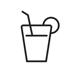 Juice icon Design Template. Illustration vector graphic. simple black outline style icon isolated on white background. Perfect for your web site design, logo, symbols of restaurants, cafe