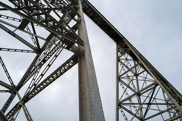 Towers supporting the Joso High Bridge that crosses the Snake River, Washington, USA