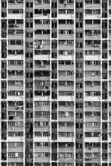 Exterior of old residential building in Hong Kong city