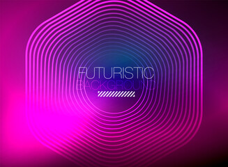 Neon color square shape lines abstract background. Shiny magic energy and motion concept, vector abstract wallpaper background