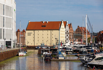 Fototapeta na wymiar The National Maritime Museum and the marina in Gdańsk. Poland