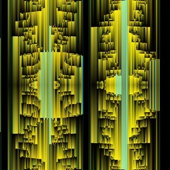 Obraz premium intricate geometric image in shades of blue and turquoise blue and yellow gold on a black background