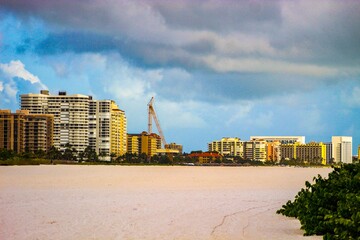 tall buildings on the beach in the Gulf of Mexico