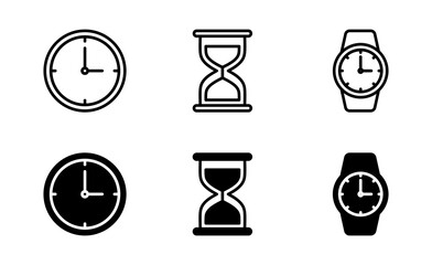 Time icon set, Clock icon for web