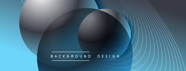 Gradient circles with shadows. Vector techno abstract background. Modern overlapping forms wallpaper background, design template