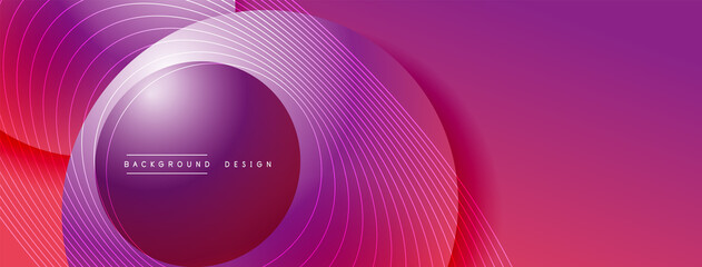 Gradient circles with shadows. Vector techno abstract background. Modern overlapping forms wallpaper background, design template