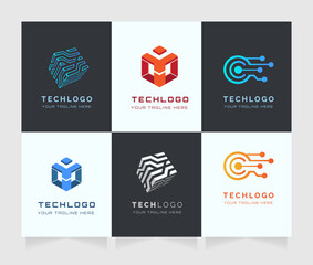 techno logo high quality vector