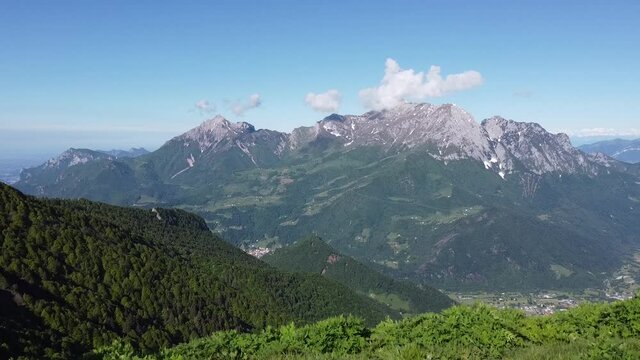 Aerial panorama of the Grigne in Valsassina, Lombardy Italy