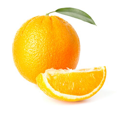 fresh ripe orange fruit isolated on white background