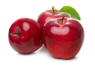 fresh ripe apples isolated on white background