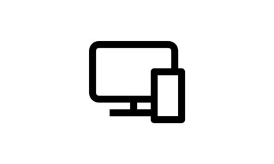 multiple devices vector icon outline stile with white background