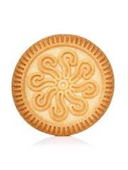 Round cookies isolated on white background