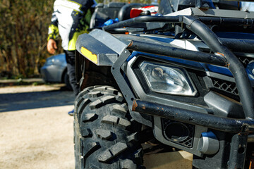 Fototapeta premium Details of Atv quad bike close up