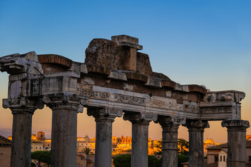 Fototapeta premium Temple of Saturn Architectural Details in Rome