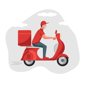 delivery man scooter 2 dd ww people isol
