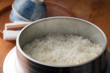 羽釜で炊いたご飯