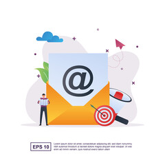 Fototapeta na wymiar Illustration concept of e-mail marketing with megaphone dan target.