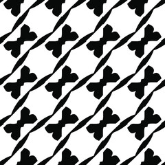 vector seamless pattern with diagonally placed elements. abstract ornament for wallpapers and backgrounds. Black and white colors. 