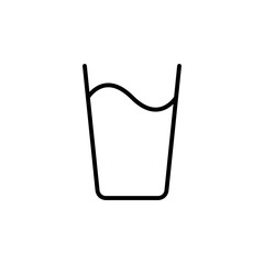 Glass of water or milk black line icon. Drink water concet. Trendy flat isolated symbol sign can be used for: illustration, outline, logo, mobile, app, design, web, dev, ui, ux, gui. Vector EPS 10