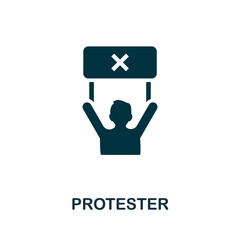 Protester icon. Monochrome simple element from civil rights collection. Creative Protester icon for web design, templates, infographics and more